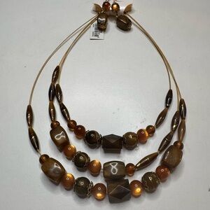 Elegant Brown Beaded Necklace by MixIt